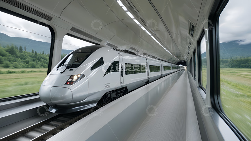 高清大图下载【趣麦麦图】行驶的高铁站台