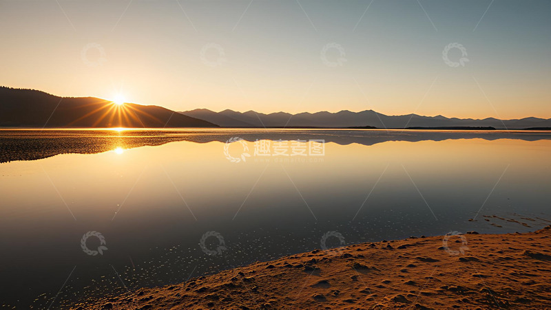 高清大图下载【趣麦麦图】天际一线黄昏落