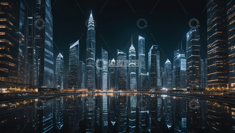 夜晚街景下的路面