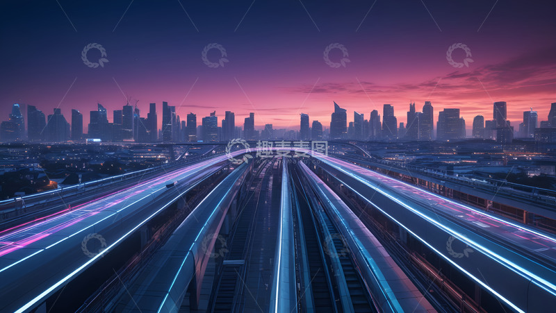 高清大图下载【趣麦麦图】晨曦未来城市