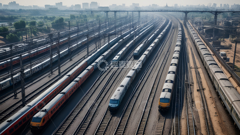 高清大图下载【趣麦麦图】城市下铁路线
