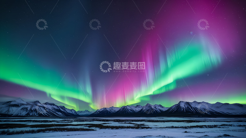 高清大图下载【趣麦麦图】极光山顶地带