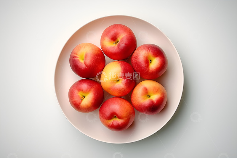 高清大图下载【趣麦麦图】一盘新鲜油桃