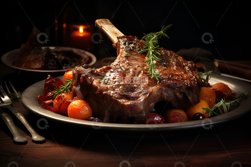 高清大图下载【趣麦麦图】美味的战斧牛排