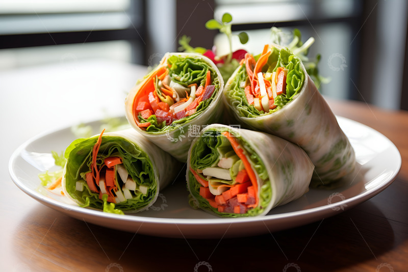 高清大图下载【趣麦麦图】美味的蔬菜卷