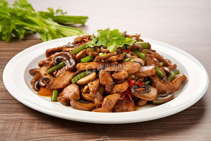 高清大图下载【趣麦麦图】美味的香菇炒肉片