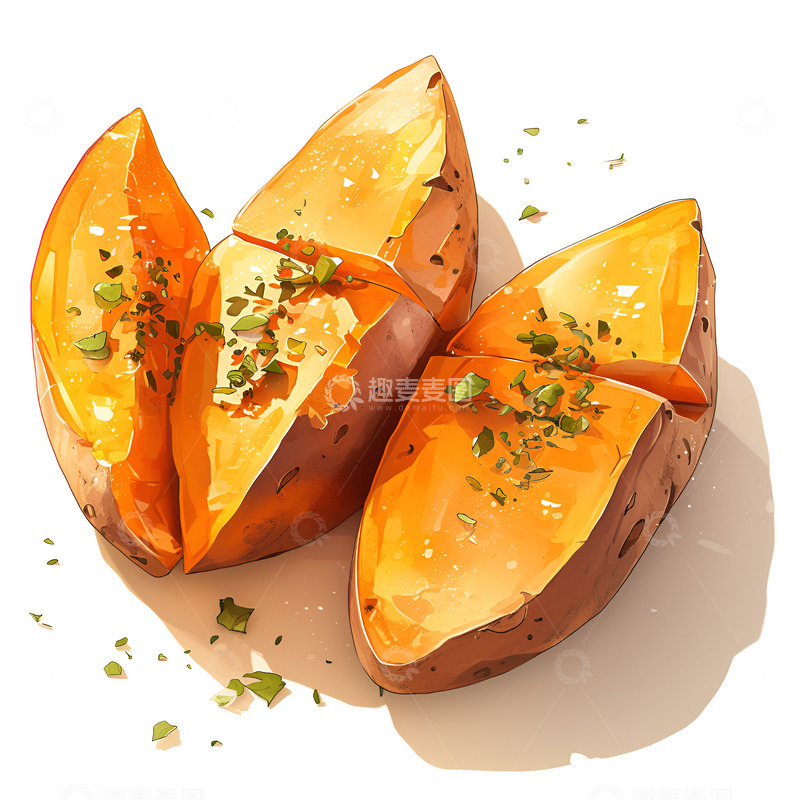 高清大图下载【趣麦麦图】卡通简约烤红薯