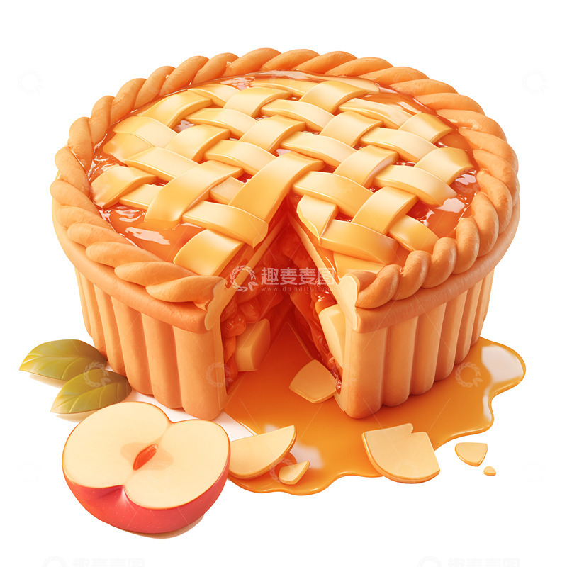 高清大图下载【趣麦麦图】卡通简约苹果派