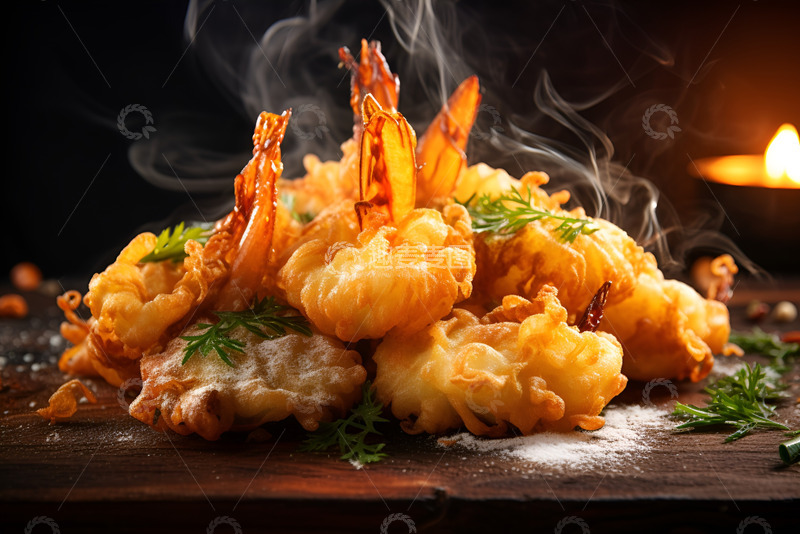 高清大图下载【趣麦麦图】新鲜的油炸大虾