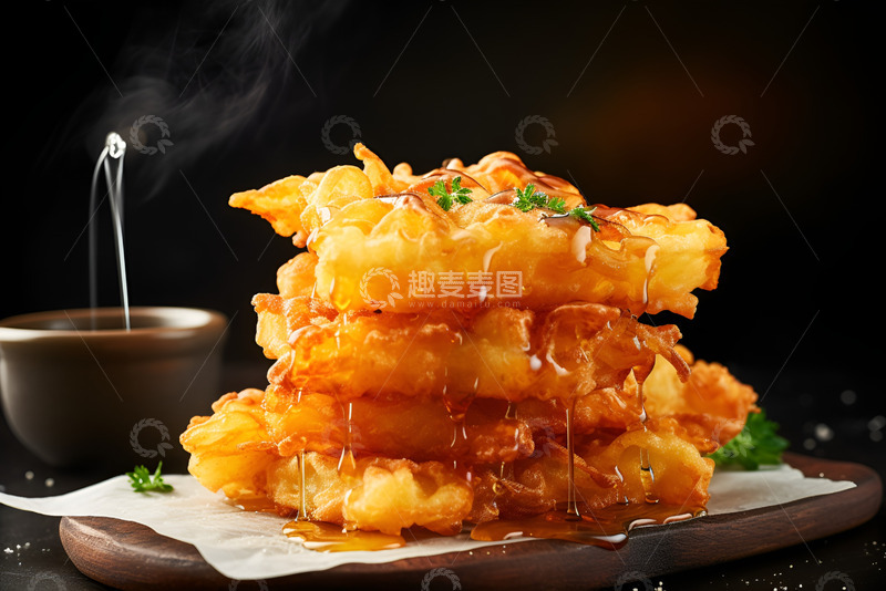 高清大图下载【趣麦麦图】淋上蜂蜜的炸甜饼