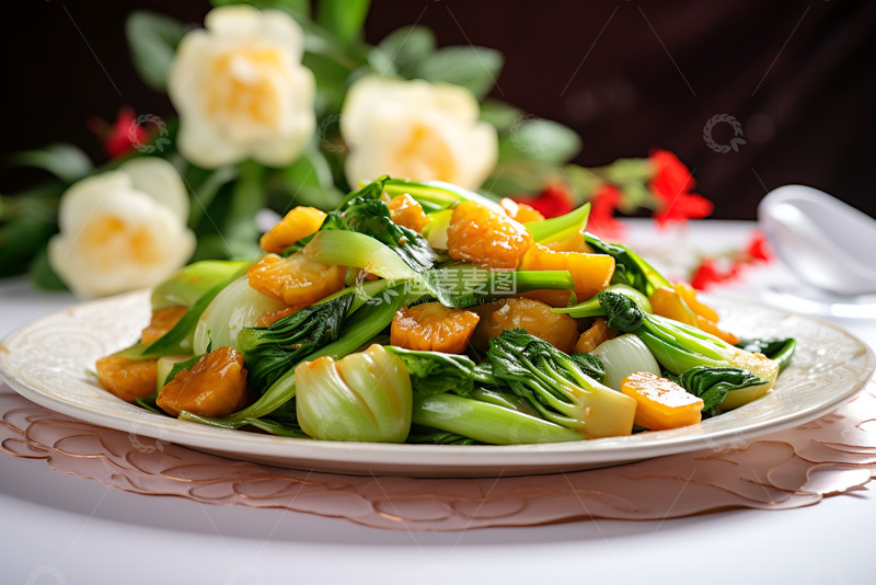 高清大图下载【趣麦麦图】美味的炒油菜