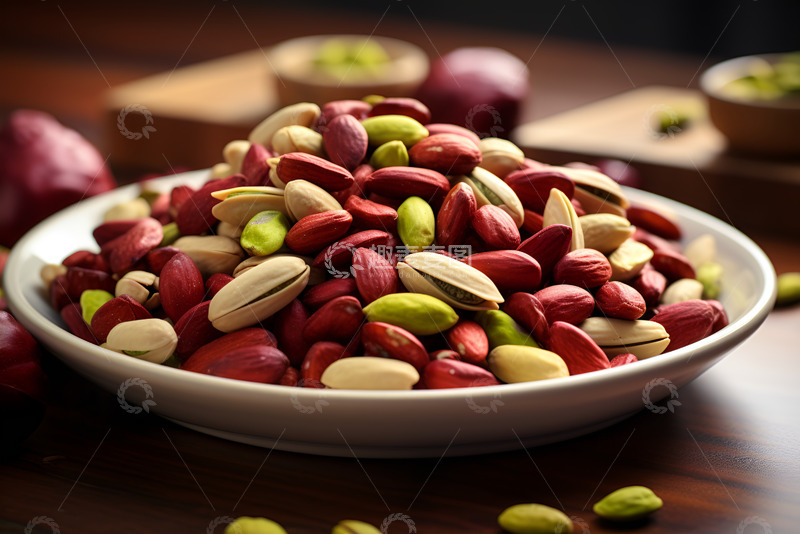 高清大图下载【趣麦麦图】一盘花生和开心果
