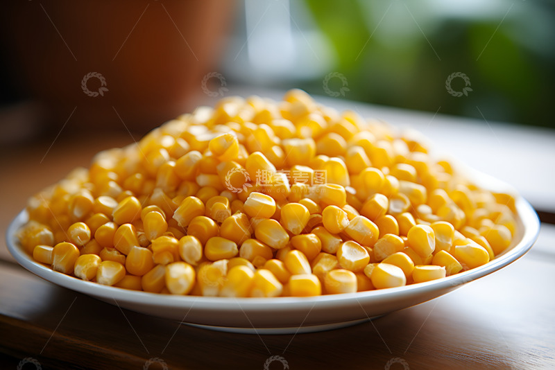 高清大图下载【趣麦麦图】一盘金黄的玉米粒