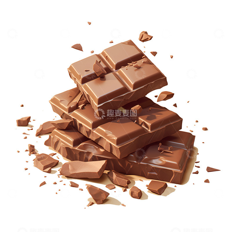 高清大图下载【趣麦麦图】卡通简约一块巧克力