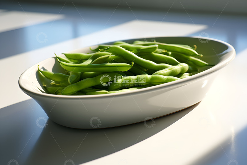 高清大图下载【趣麦麦图】一盘水煮豆角菜