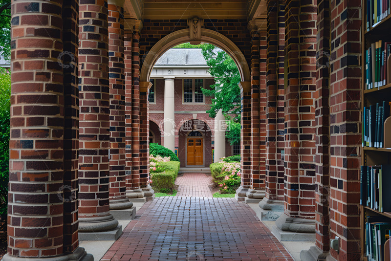高清大图下载【趣麦麦图】古老的图书馆走廊
