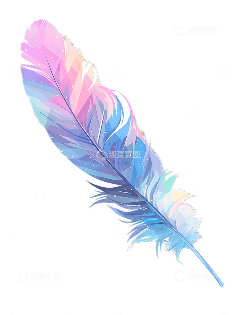 高清大图下载【趣麦麦图】卡通彩色羽毛