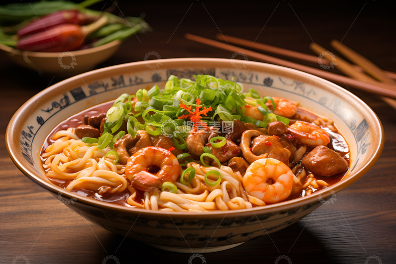 高清大图下载【趣麦麦图】一碗海鲜面条