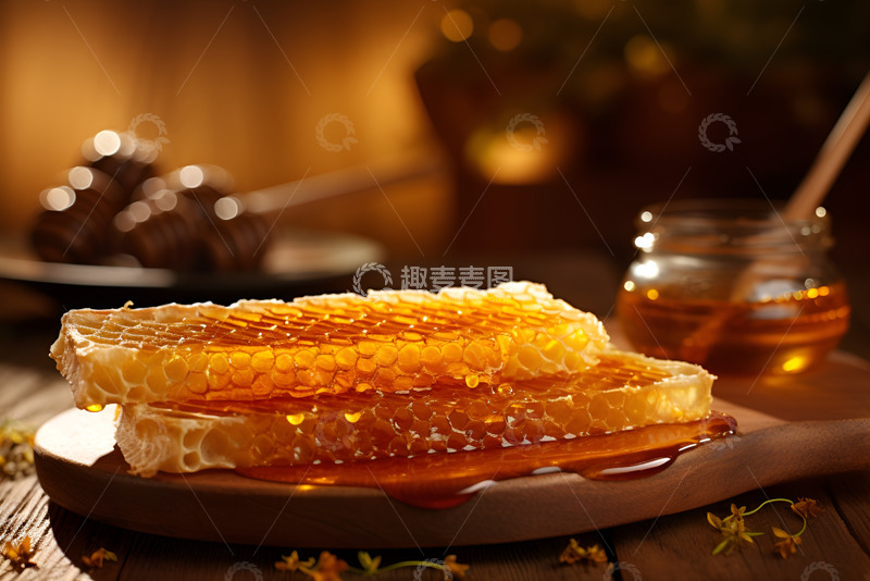 高清大图下载【趣麦麦图】两块蜜蜡蜂巢