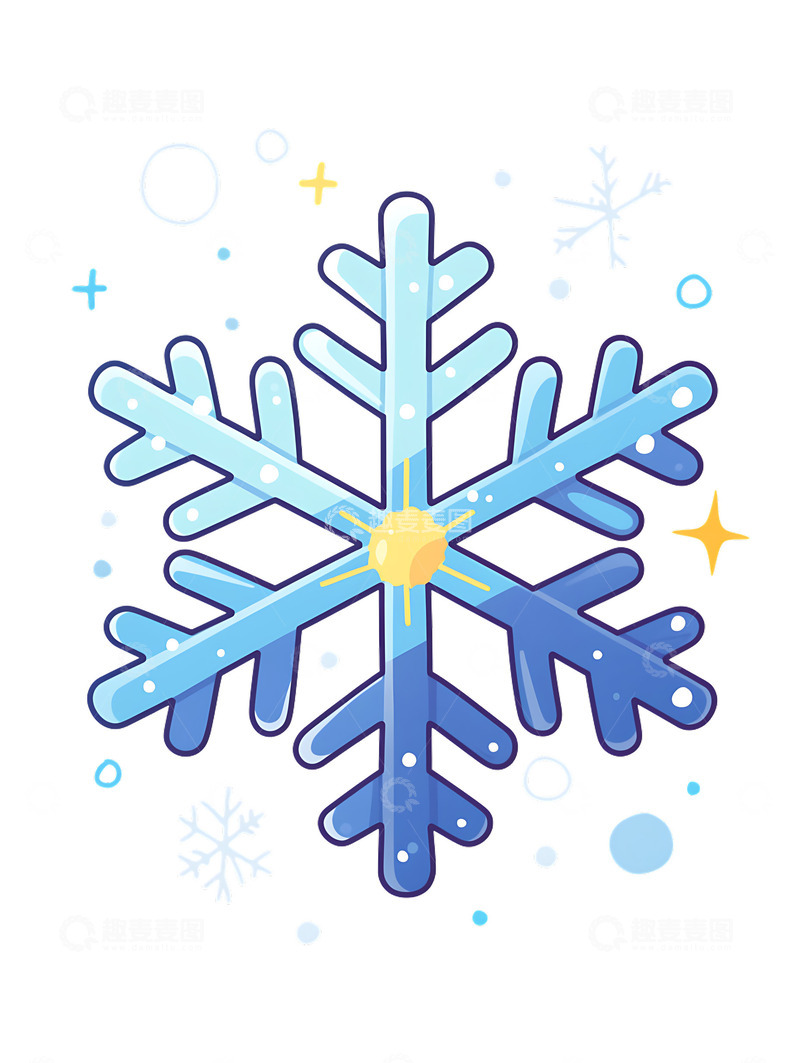 高清大图下载【趣麦麦图】雪花图标卡通