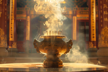 寺庙里的香炉
