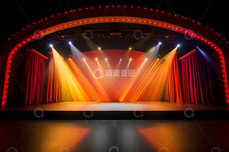 高清大图下载【趣麦麦图】灯光照射的舞台