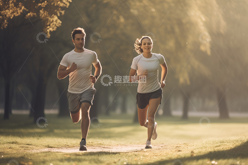 高清大图下载【趣麦麦图】两个跑步锻炼的人