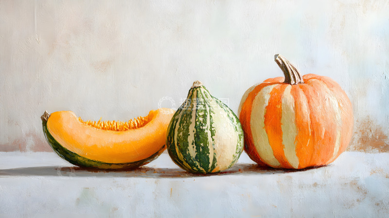 高清大图下载【趣麦麦图】不同种类的南瓜与葫芦产品展示摄影图