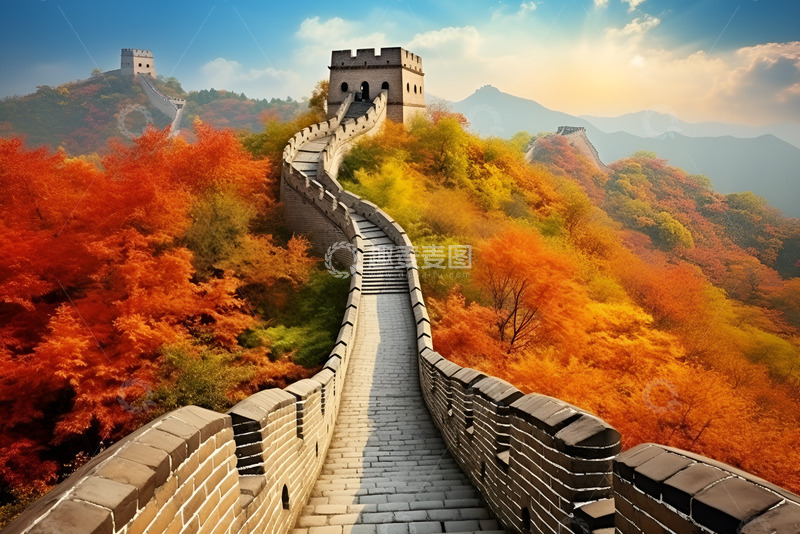 高清大图下载【趣麦麦图】秋季里的长城