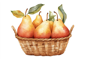 新鲜水果梨插画