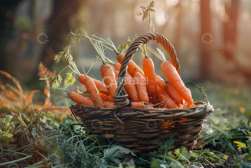 高清大图下载【趣麦麦图】一筐新鲜的胡萝卜