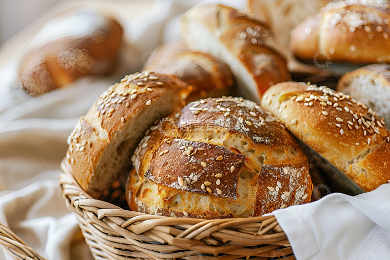 高清大图下载【趣麦麦图】一筐小麦面包