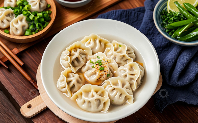 高清大图下载【趣麦麦图】新鲜美味美食饺子盘子