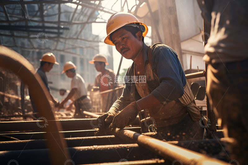 高清大图下载【趣麦麦图】建筑工地上的工人