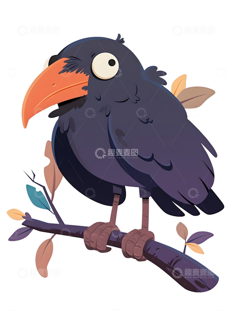 高清大图下载【趣麦麦图】万圣节乌鸦卡通动物