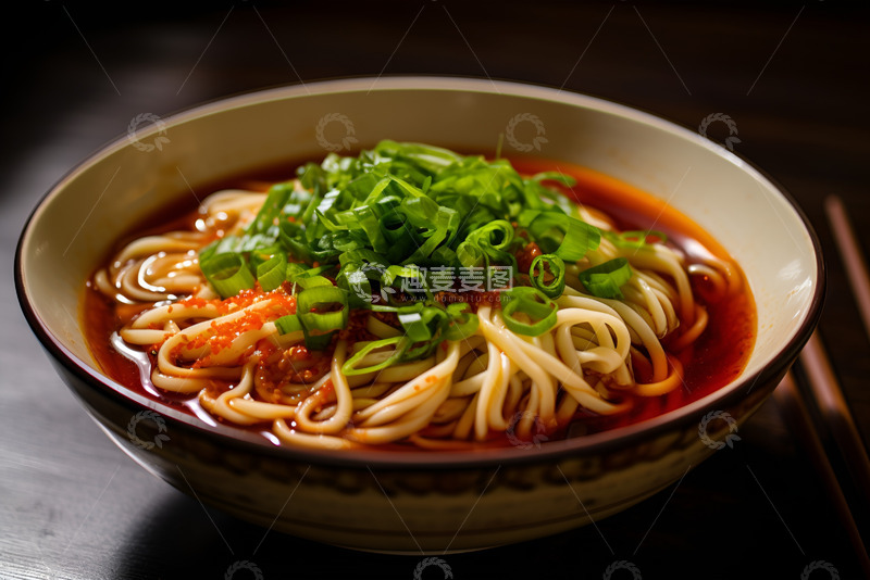 高清大图下载【趣麦麦图】一碗辣椒葱花面
