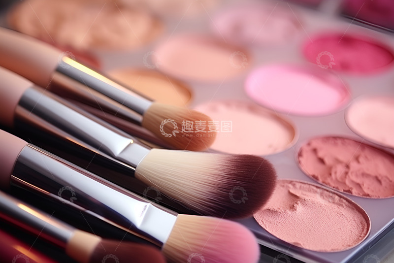 高清大图下载【趣麦麦图】粉饼盒和化妆刷