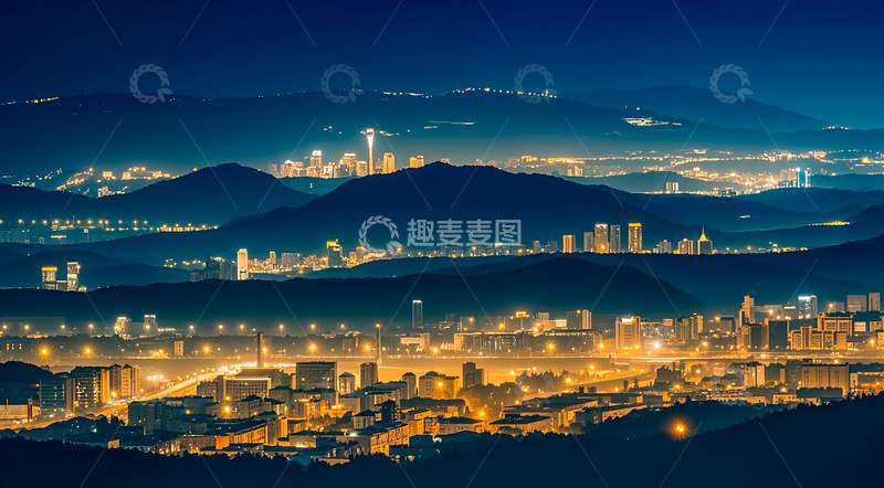 高清大图下载【趣麦麦图】唯美夜晚城市灯光风景