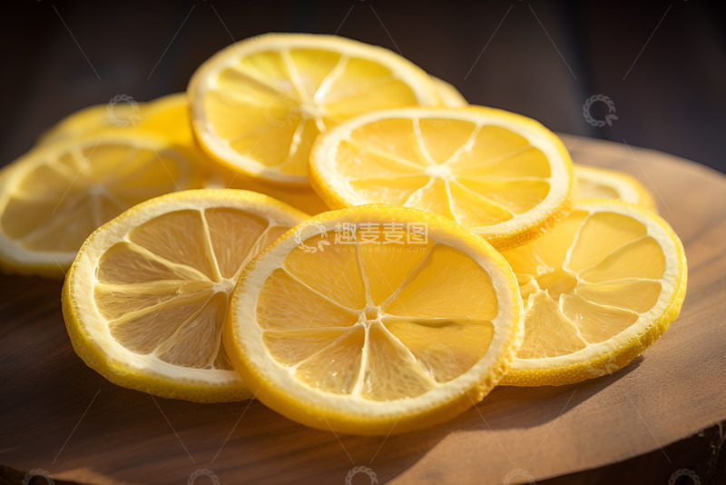 高清大图下载【趣麦麦图】一堆柠檬干特写