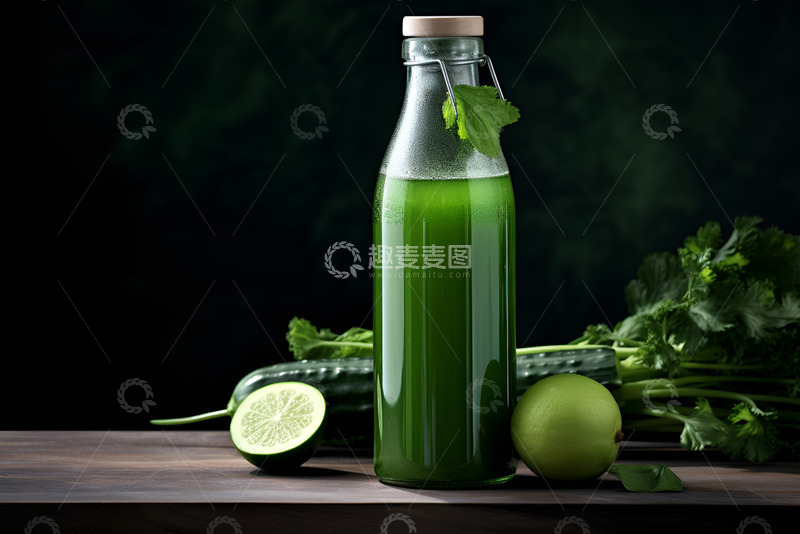高清大图下载【趣麦麦图】绿色健康的蔬菜汁