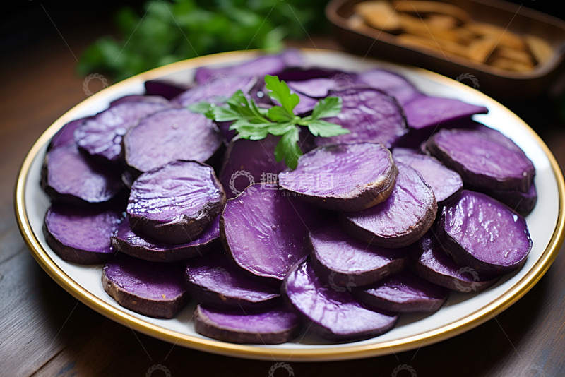高清大图下载【趣麦麦图】美味的紫薯片