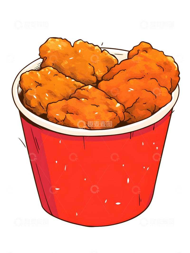 高清大图下载【趣麦麦图】快餐一桶炸鸡