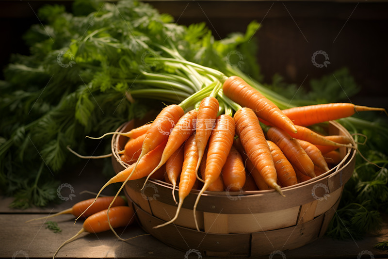 高清大图下载【趣麦麦图】一筐胡萝卜特写