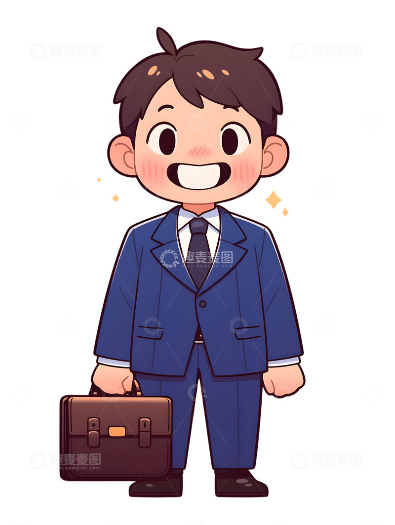 高清大图下载【趣麦麦图】卡通上班族白领员工打工人上班族