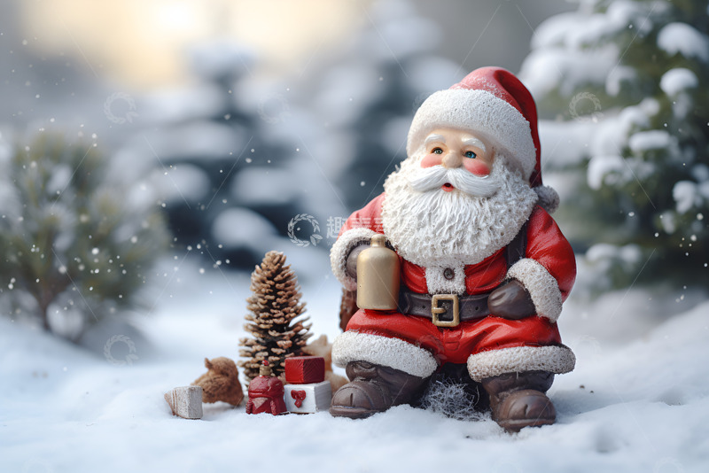 高清大图下载【趣麦麦图】圣诞老人玩具微观摄影