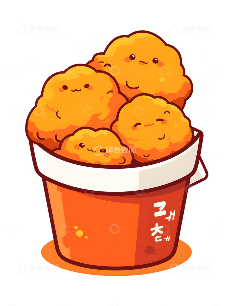 高清大图下载【趣麦麦图】韩式炸鸡卡通图标