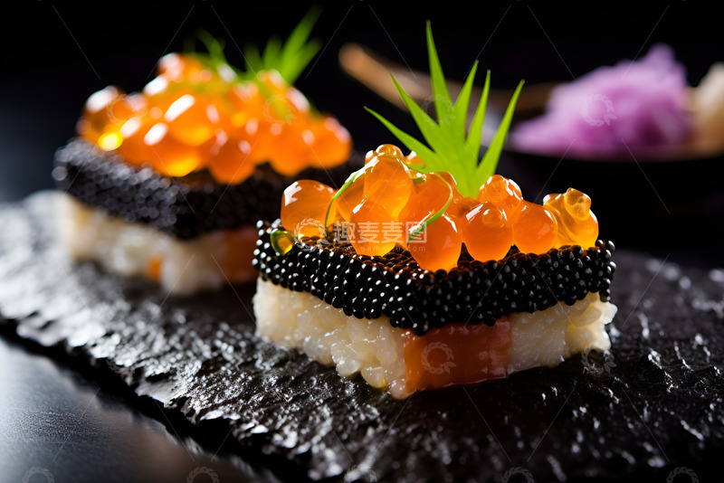 高清大图下载【趣麦麦图】精美的鱼子酱寿司