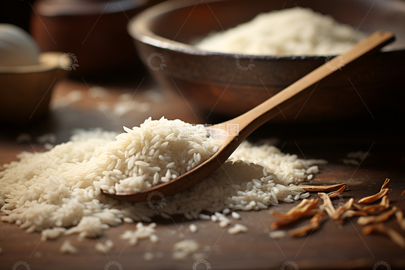 高清大图下载【趣麦麦图】勺子舀起大米粒