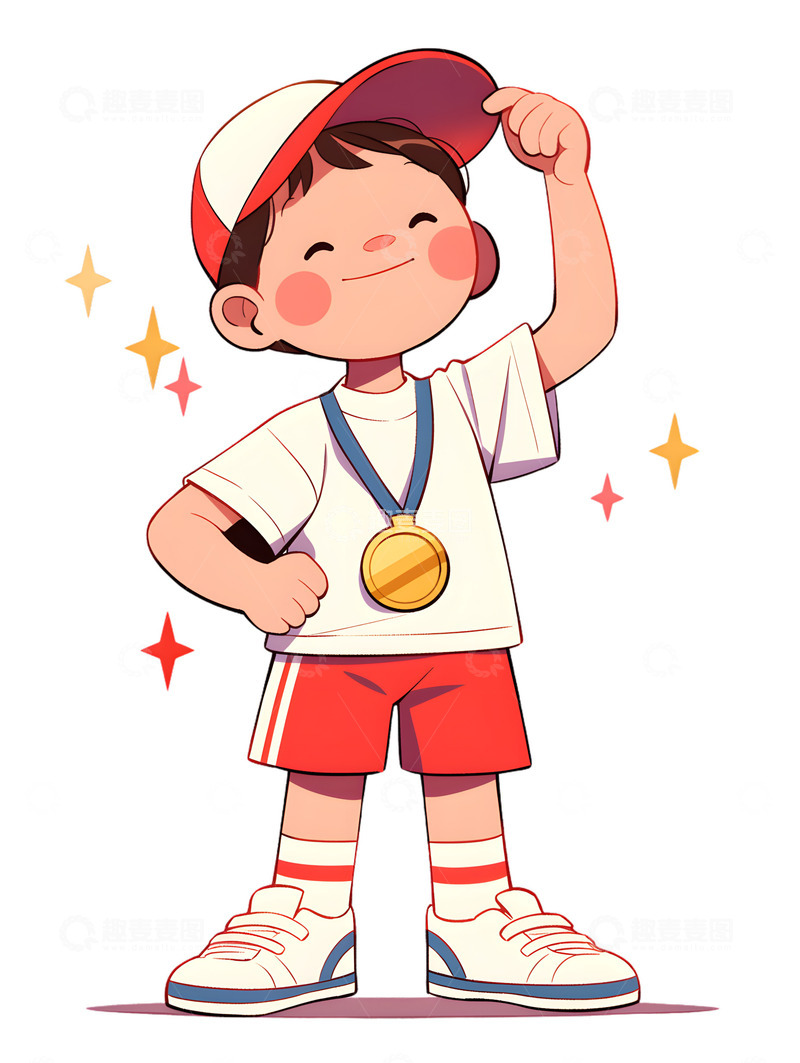高清大图下载【趣麦麦图】拿到金牌的学生运动会成员