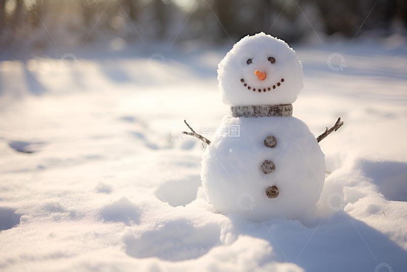 高清大图下载【趣麦麦图】雪地里可爱的小雪人
